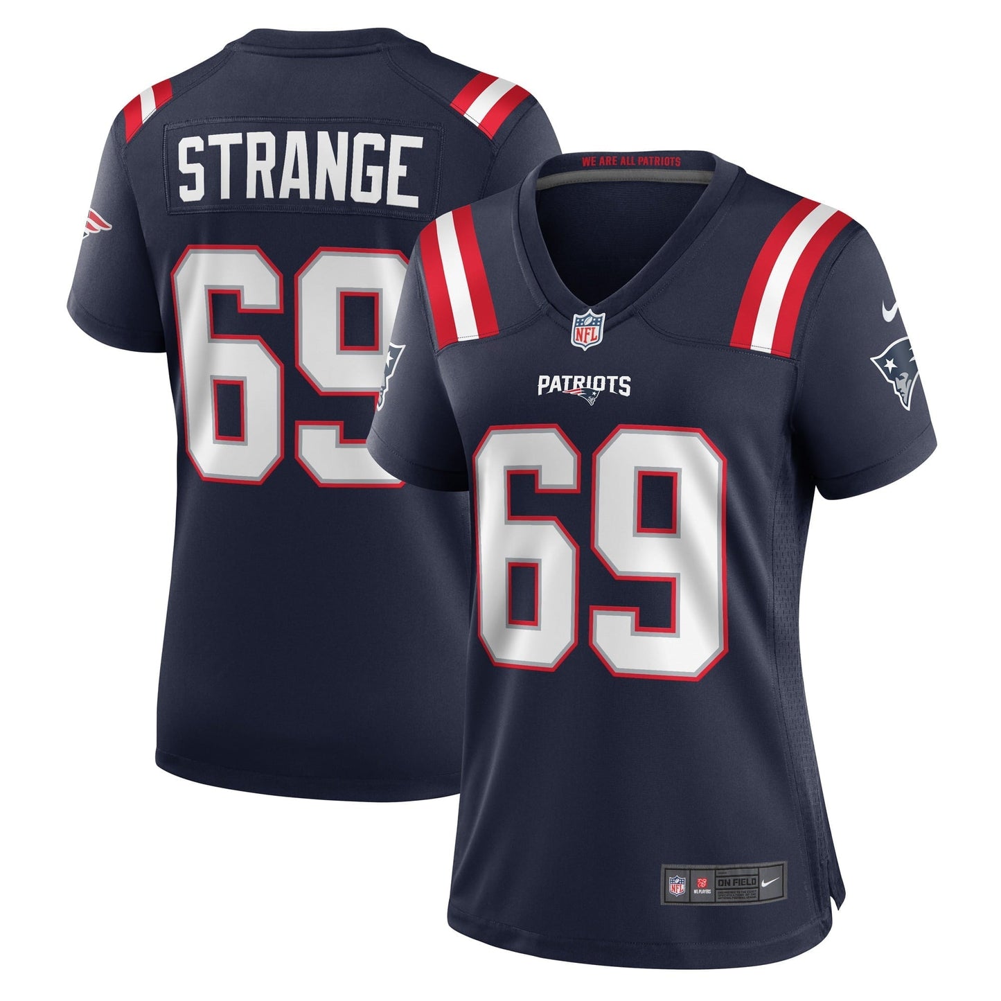 Women's Nike Cole Strange Navy New England Patriots Game Player Jersey
