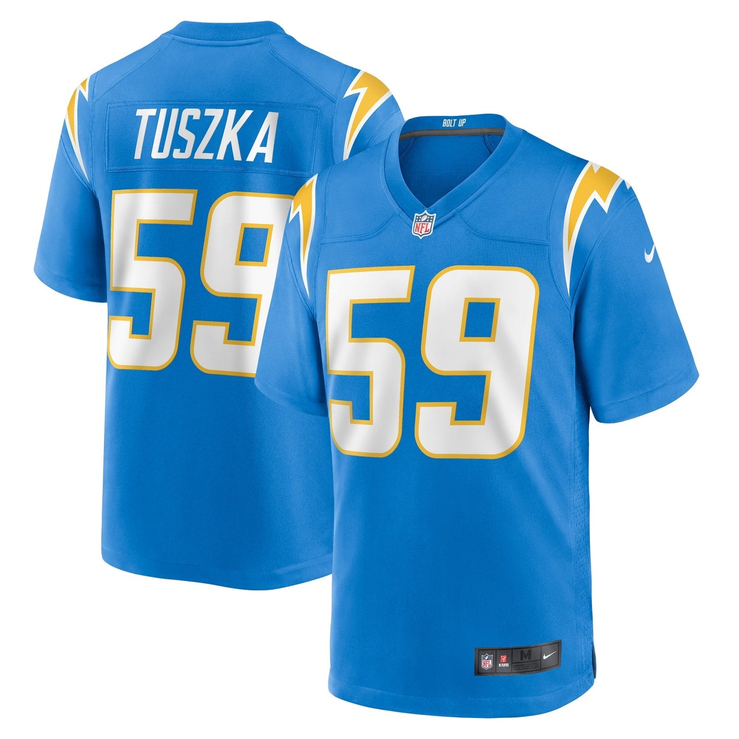 Men's Nike Derrek Tuszka Powder Blue Los Angeles Chargers Home Game Player Jersey