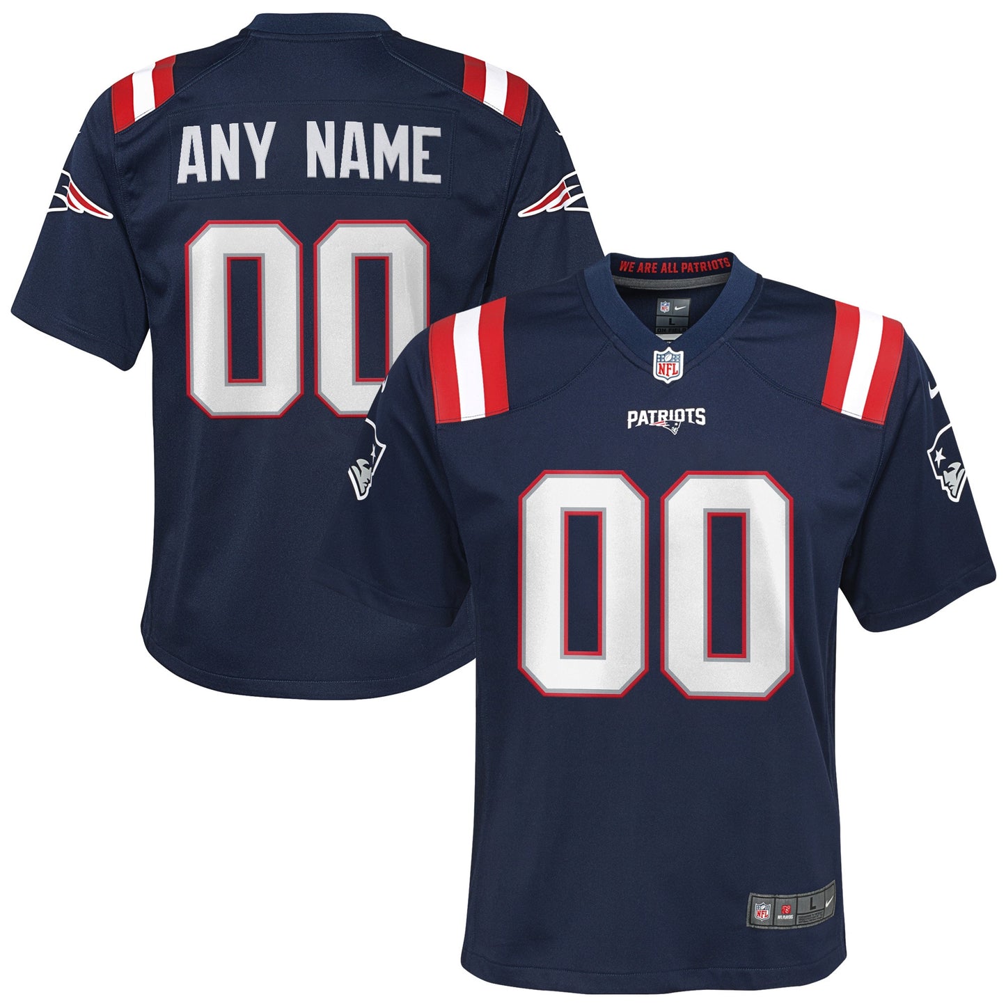 New England Patriots Nike Youth Custom Game Jersey - Navy