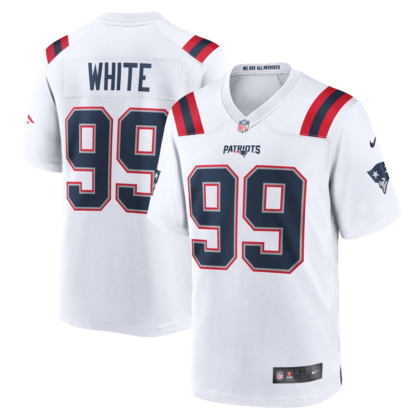 Keion White New England Patriots Nike  Game Jersey -  White