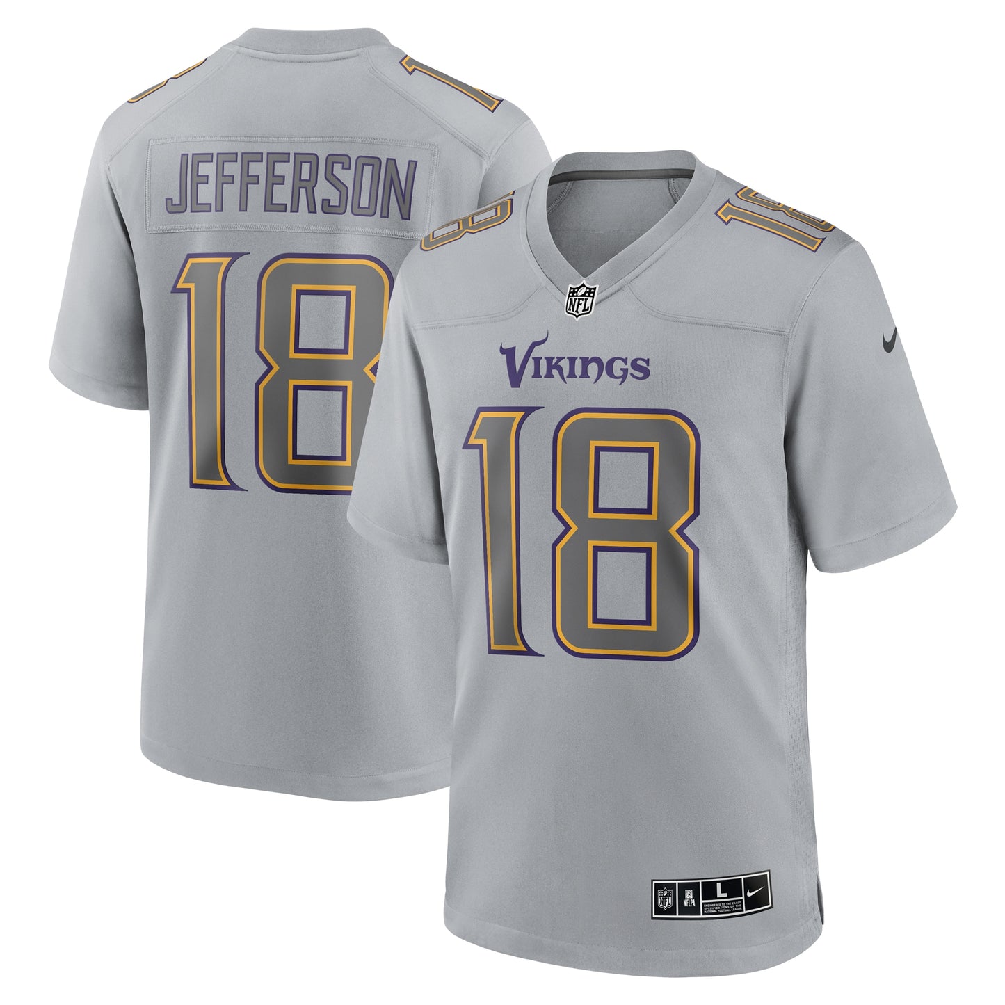 Justin Jefferson Minnesota Vikings Nike Atmosphere Fashion Game Jersey - Gray