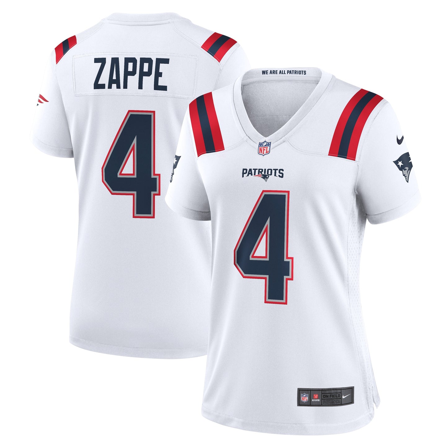 Bailey Zappe New England Patriots Nike Women's Game Player Jersey - White