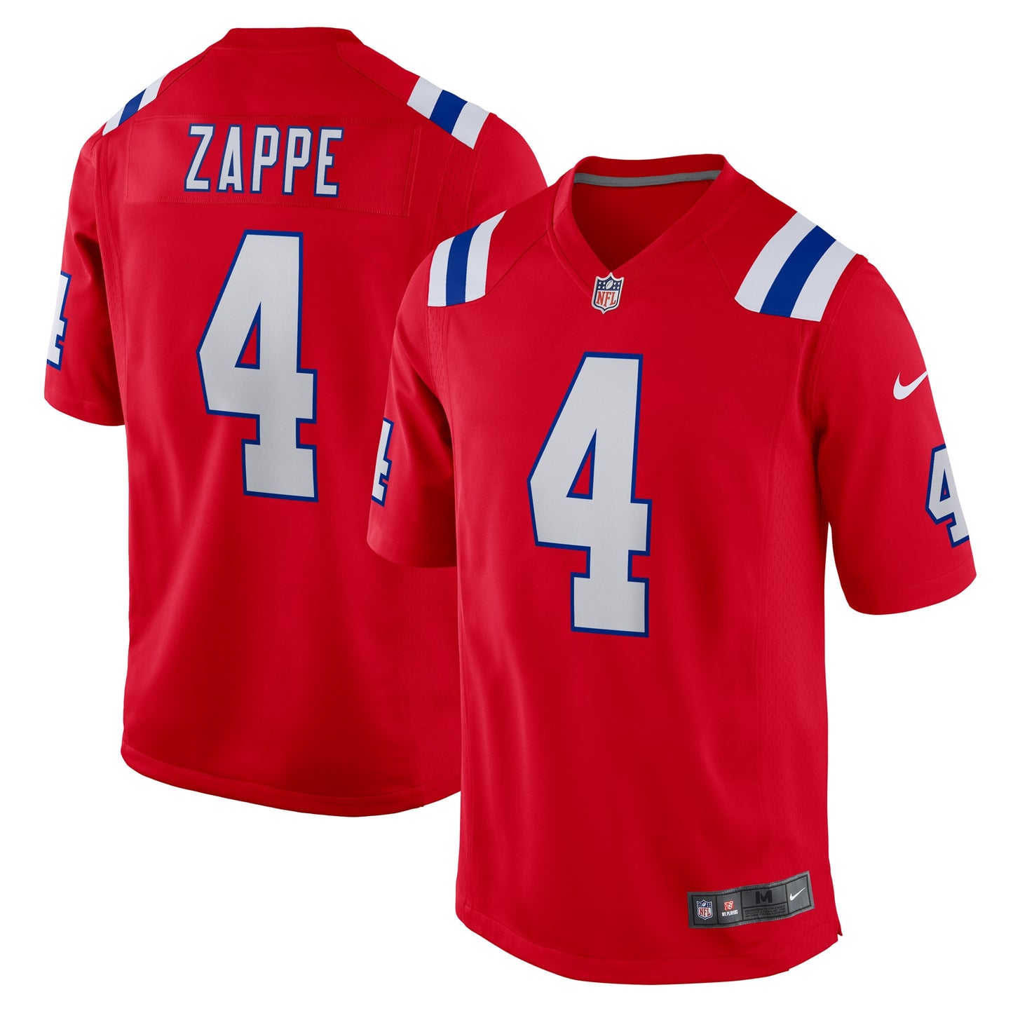 Bailey Zappe New England Patriots Nike Alternate Game Player Jersey - Red