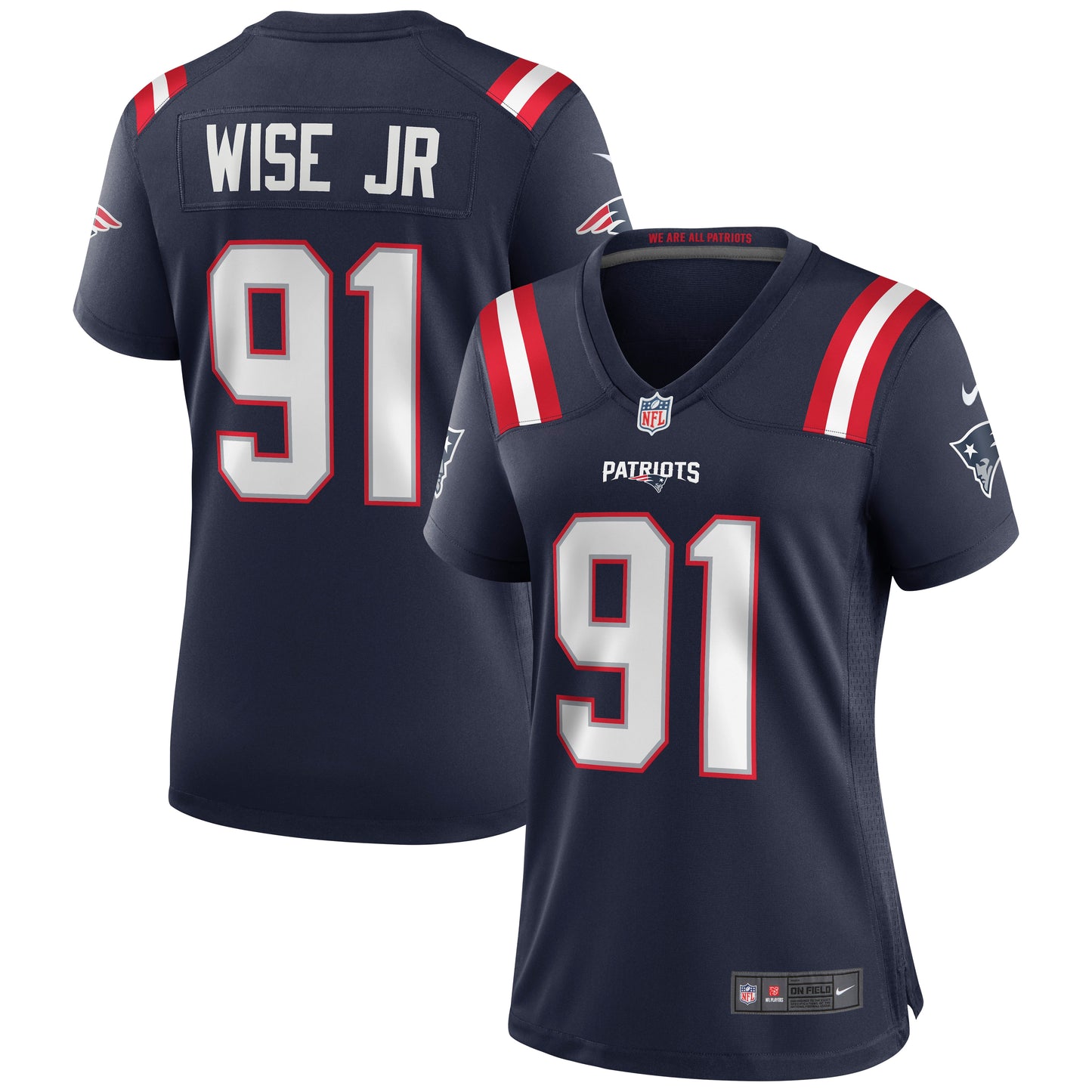 Deatrich Wise Jr. New England Patriots Nike Women's Game Jersey - Navy