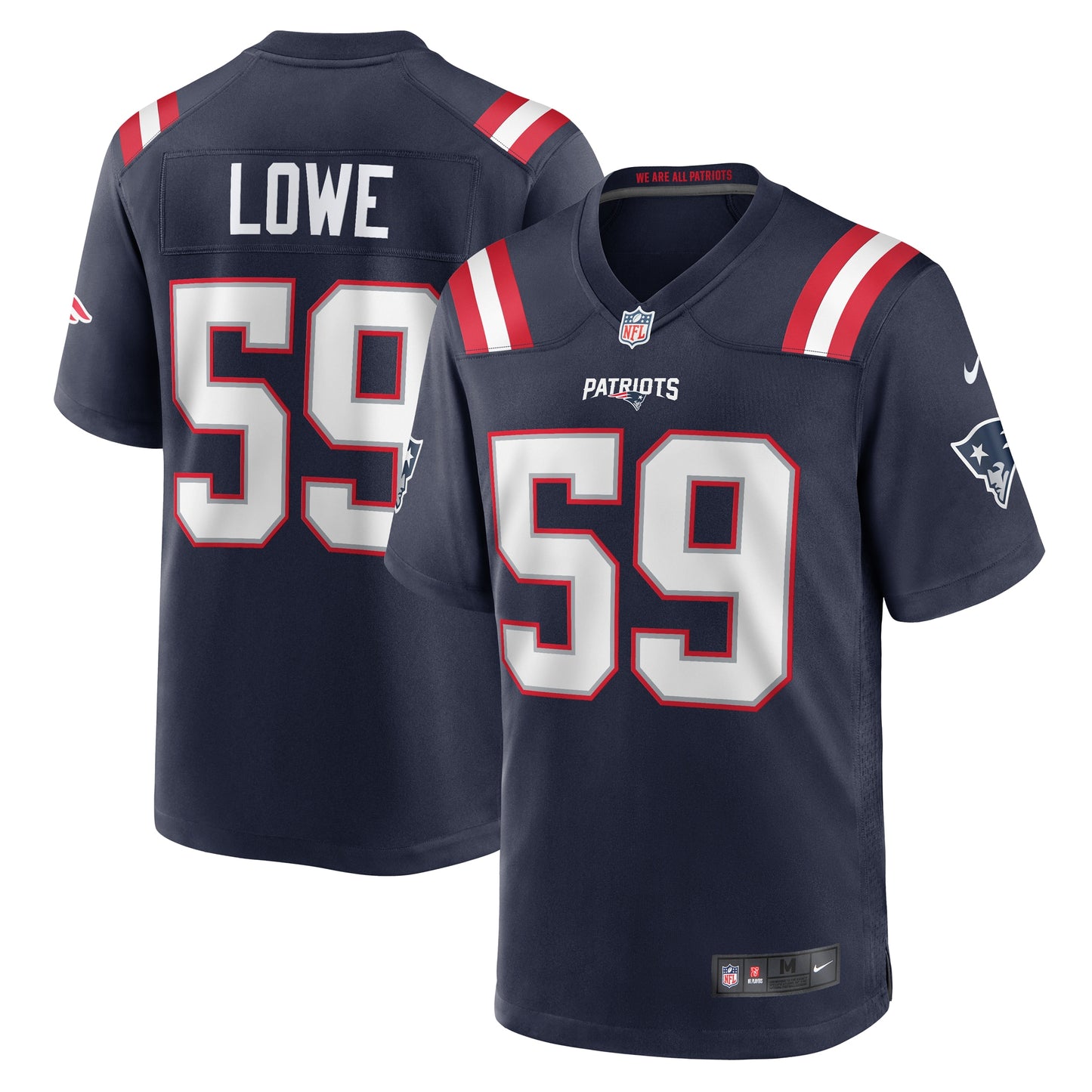 Vederian Lowe New England Patriots Nike Team Game Jersey -  Navy