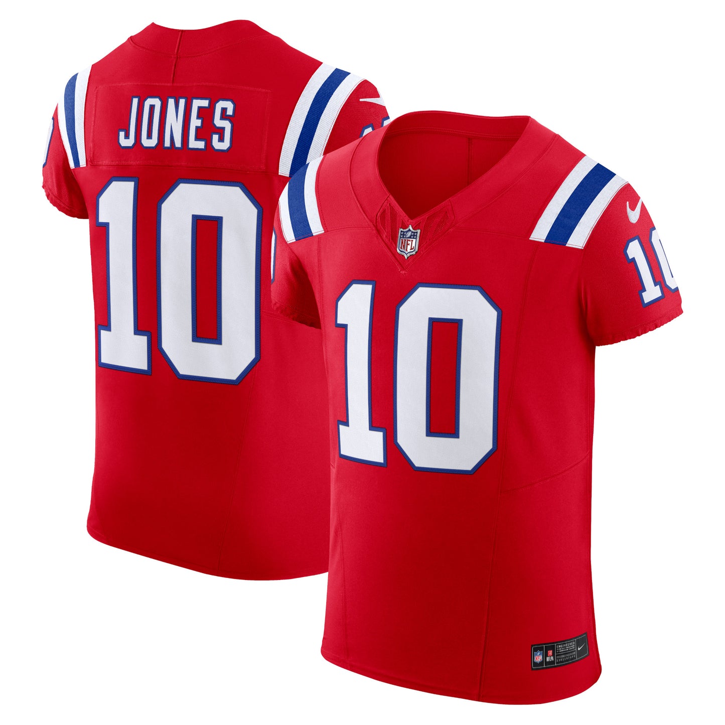 Mac Jones New England Patriots Nike Alternate Vapor F.U.S.E. Elite Jersey - Red