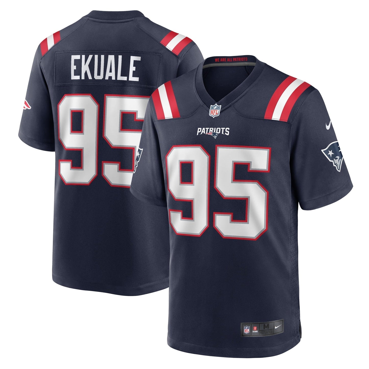 Men's Nike Daniel Ekuale Navy New England Patriots Game Player Jersey