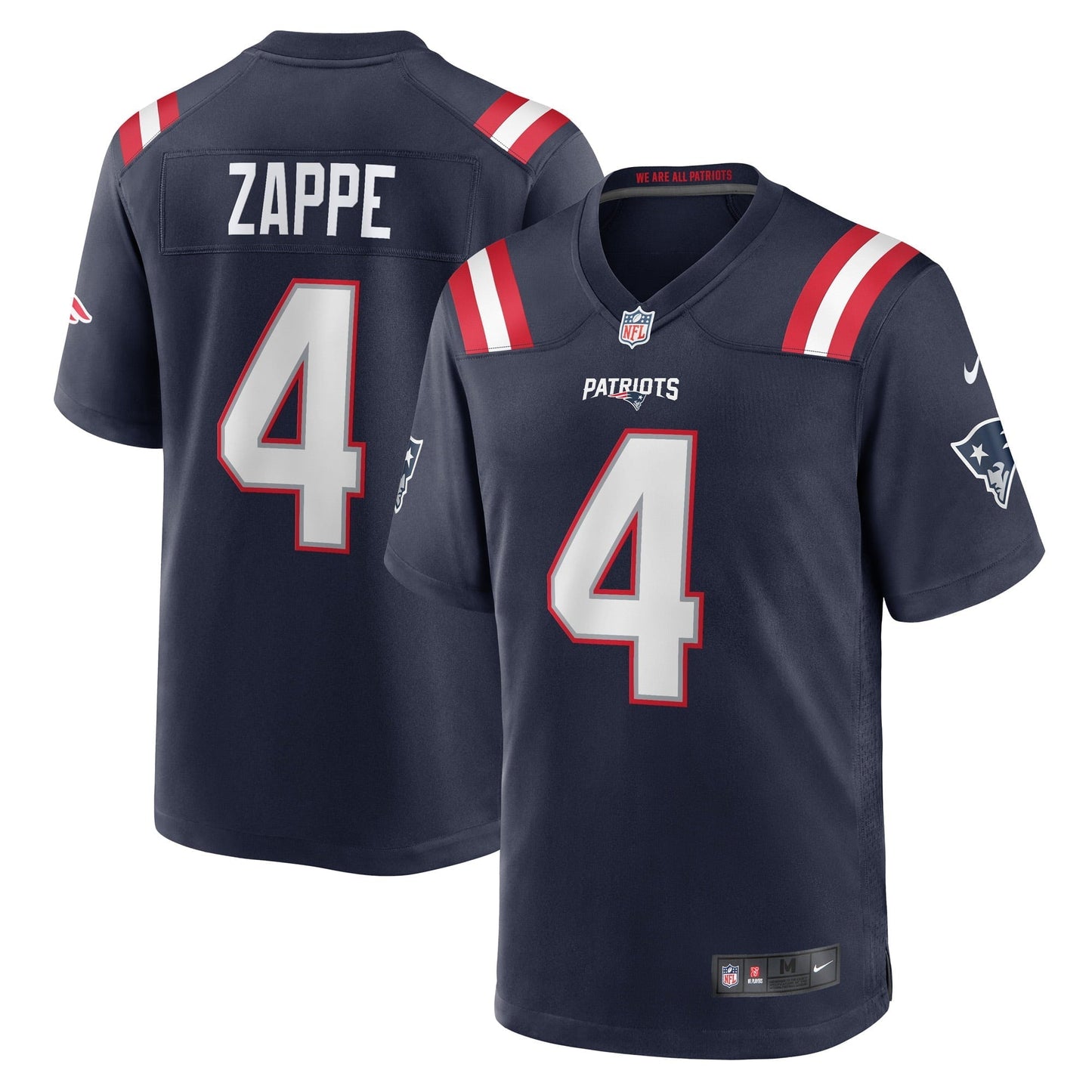 Men's Nike Bailey Zappe Navy New England Patriots Game Player Jersey