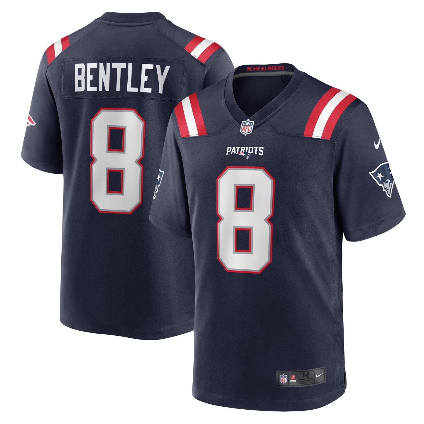 Men's Nike Ja'Whaun Bentley Navy New England Patriots Game Player Jersey